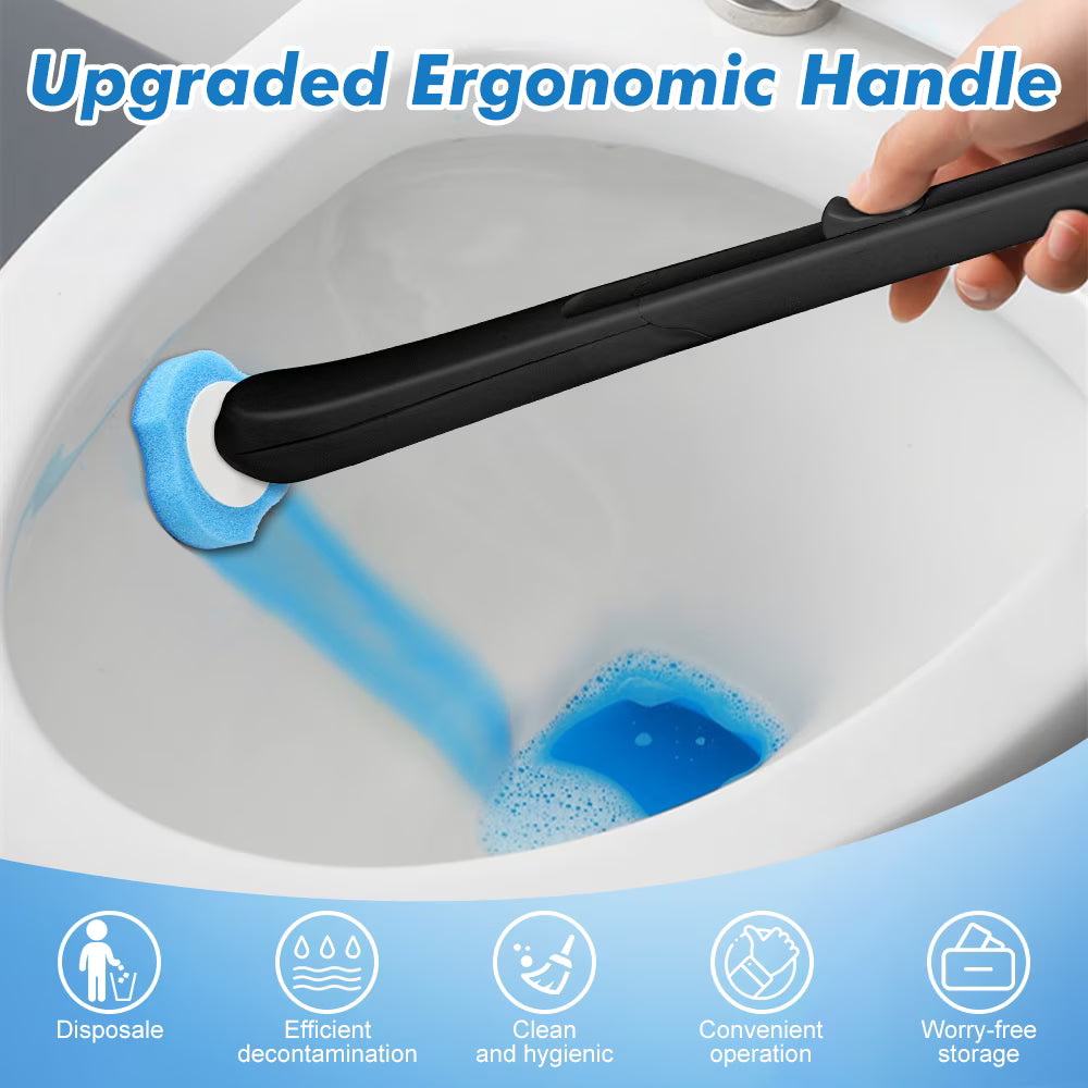 MYSPRI Disposable Toilet Bowl Brush Cleaner Kit – 1 Handle with 40 Scrubber Refills