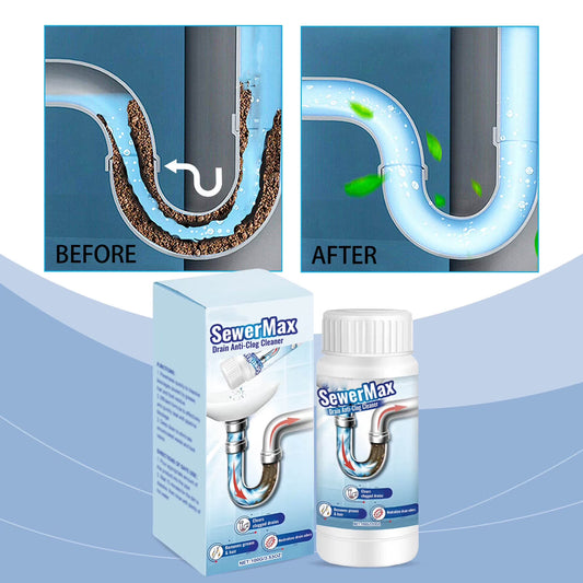 Yunuuuoa Powerful Pipe Drain Cleaner – Sewer Max Clog Remover, Fast-Acting Hair & Grease Dissolver (Non-Corrosive & Odorless)