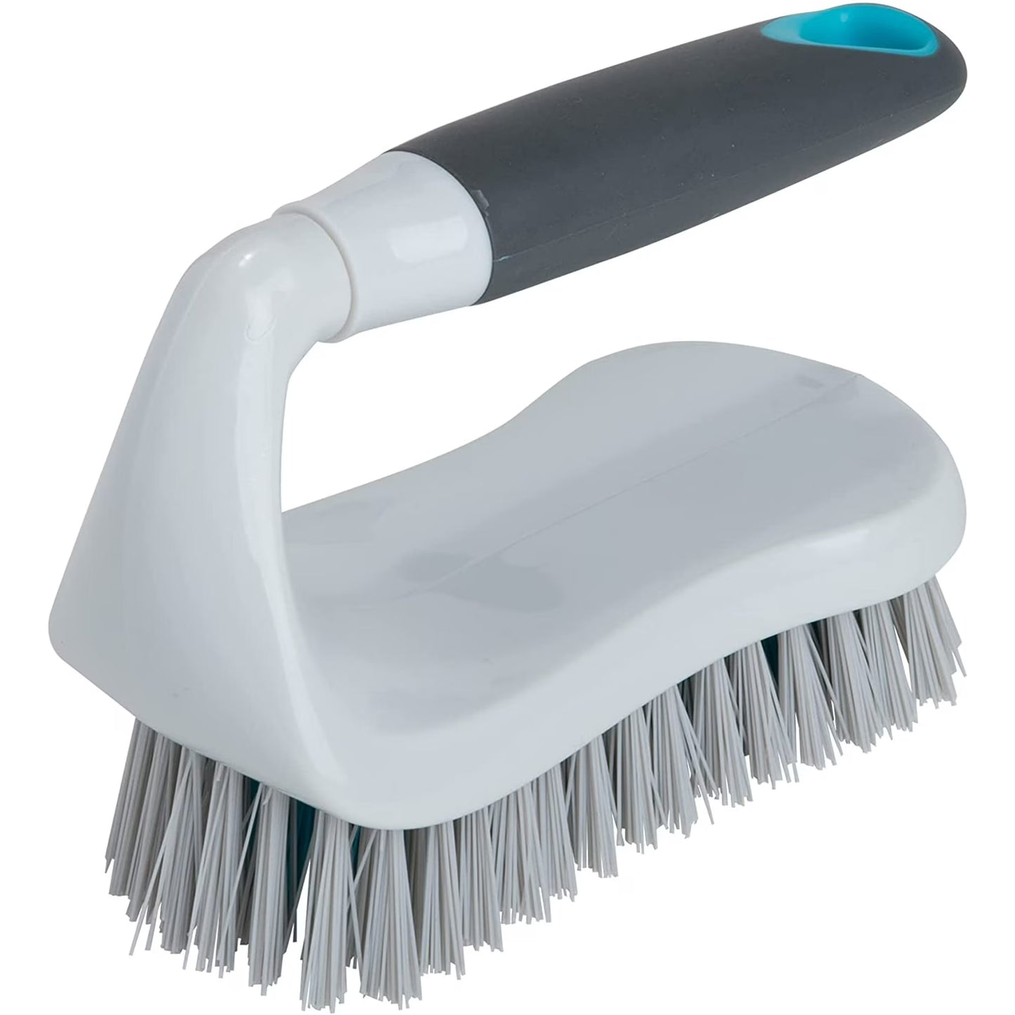 Smart Design All-Purpose Scrub Brush – Non-Slip Grip, Tough Bristles & Dishwasher Safe (Gray & Teal)