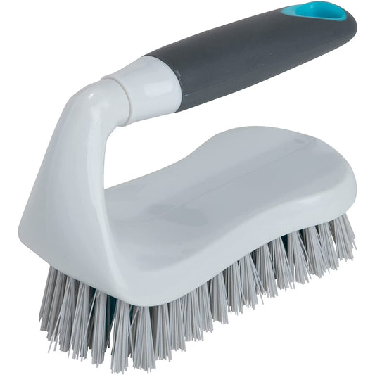 Smart Design All-Purpose Scrub Brush – Non-Slip Grip, Tough Bristles & Dishwasher Safe (Gray & Teal)