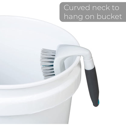 Smart Design All-Purpose Scrub Brush – Non-Slip Grip, Tough Bristles & Dishwasher Safe (Gray & Teal)