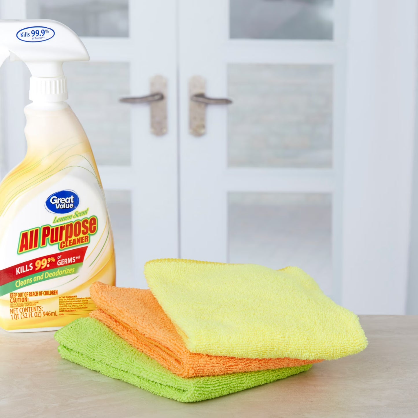 (4 Pack) Great Value Multipurpose Microfiber Household Cleaning Cloths – 2 Count per Pack, Multicolor