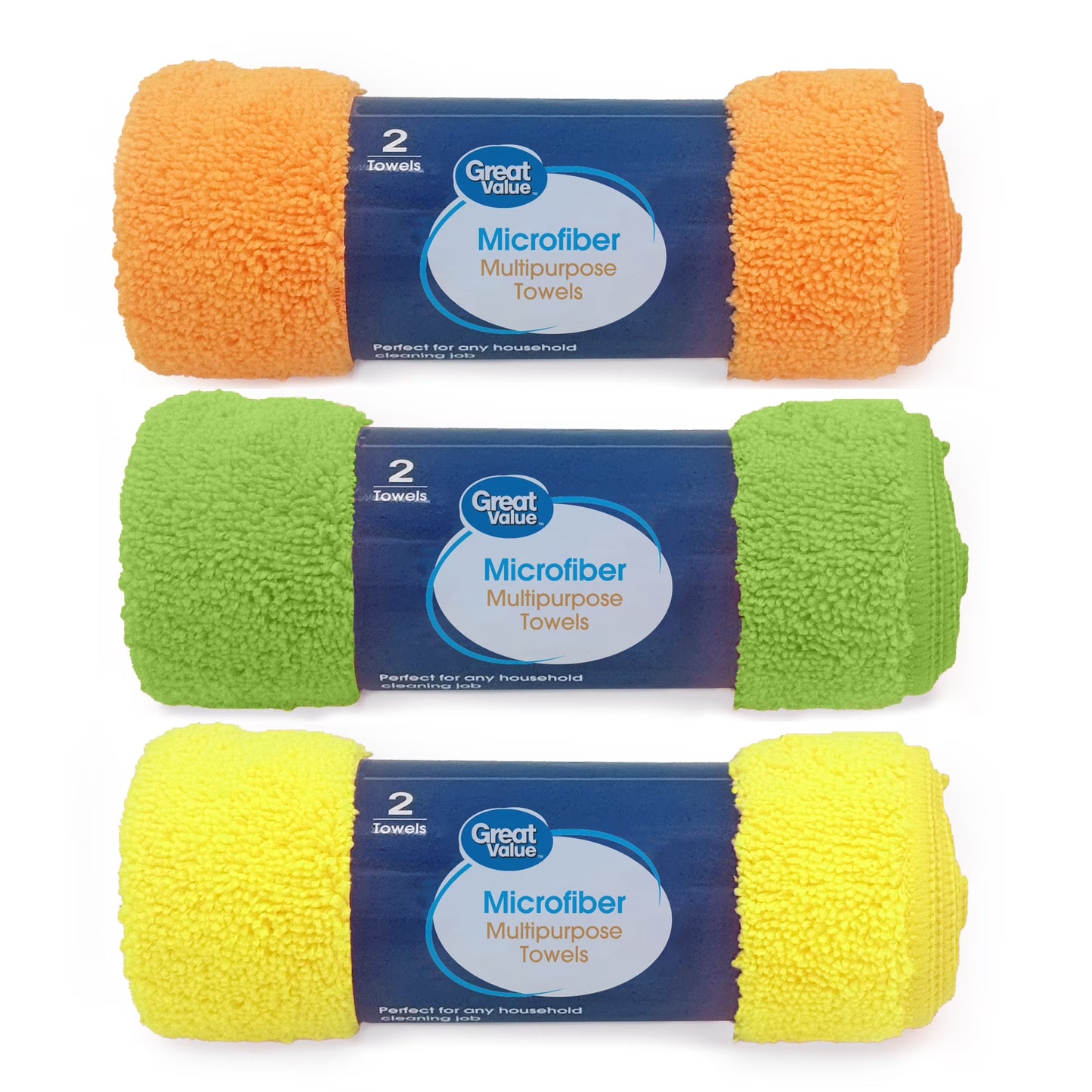 (4 Pack) Great Value Multipurpose Microfiber Household Cleaning Cloths – 2 Count per Pack, Multicolor