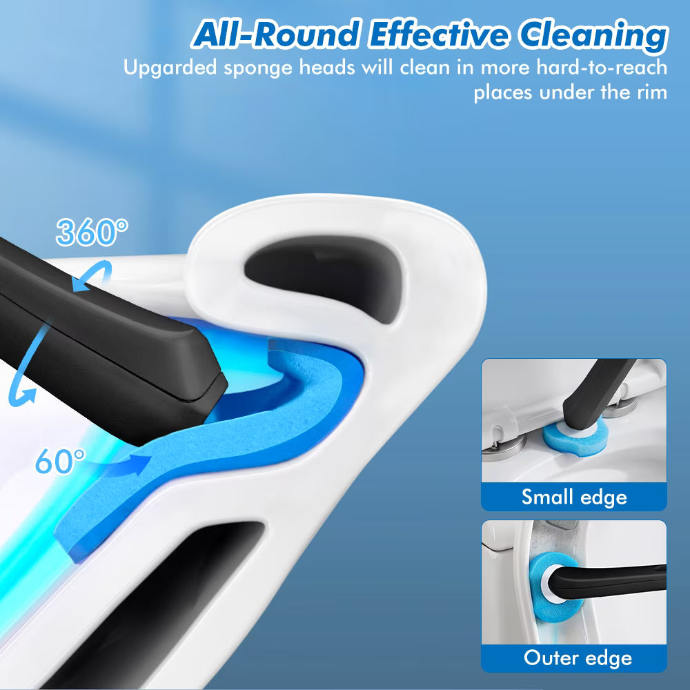 MYSPRI Disposable Toilet Bowl Brush Cleaner Kit – 1 Handle with 40 Scrubber Refills