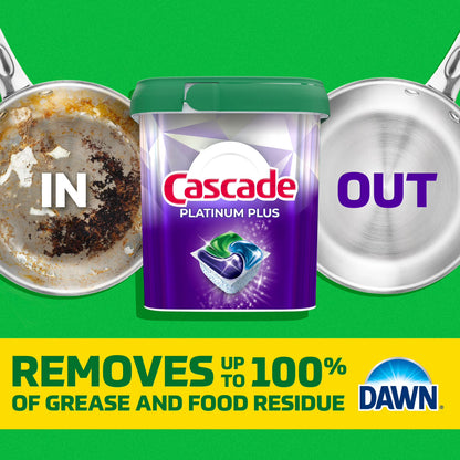 Cascade Platinum Plus Dishwasher Pods – Fresh Scent, 57 Count