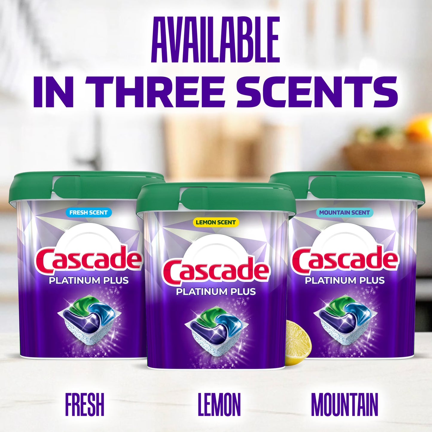 Cascade Platinum Plus Dishwasher Pods – Fresh Scent, 57 Count