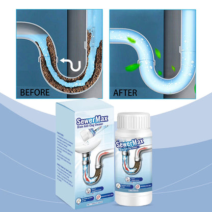 Yunuuuoa Powerful Pipe Drain Cleaner – Sewer Max Clog Remover, Fast-Acting Hair & Grease Dissolver (Non-Corrosive & Odorless)